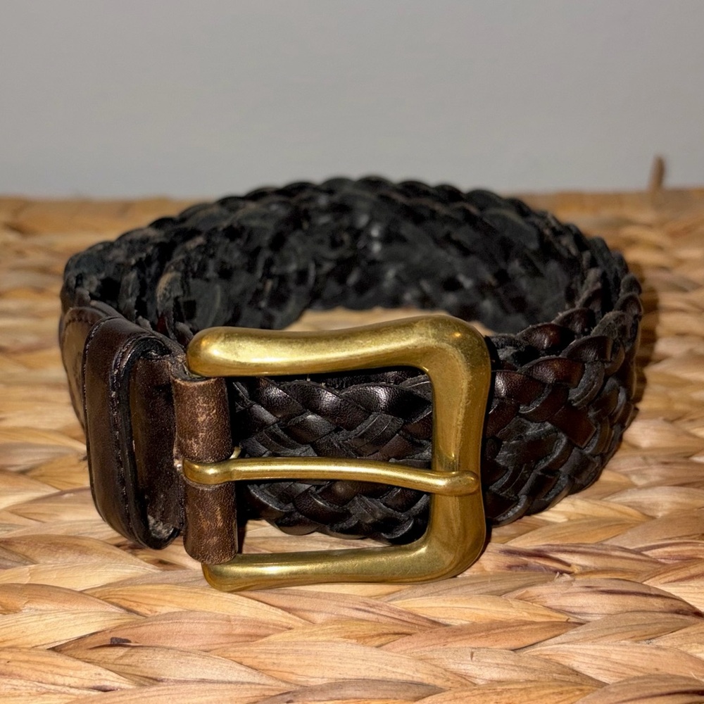 Vintage Liz Claiborne Bown Braided Leather Belt